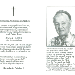 Auer Anna Geb. Breitenlechner
